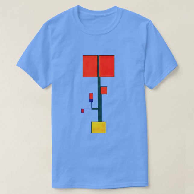 Camiseta Abstrato Novo impressão de arte ao estilo Mondrian (Frente do Design)