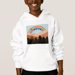 Camiseta Abstrato Paisagem Árvores Florestais Arco-Íris e P