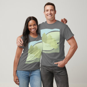 Camiseta Abstrato, paisagem natural com árvores de abeto e