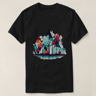 Camiseta Abstrato Pine Árvores