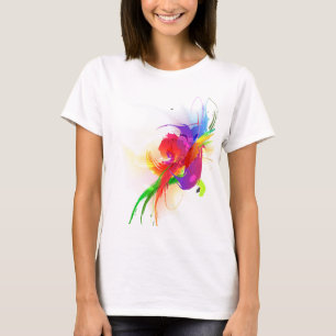 Camiseta Abstrato Rainbow Lorikeet Paint Splatters