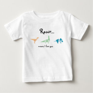Camiseta Abstrato Rawr Quer Dizer Que Te Amo Dizendo Dinoss