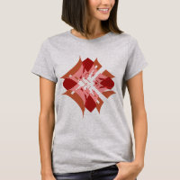 Abstrato Red Tan Pink Diamond Floral Pop