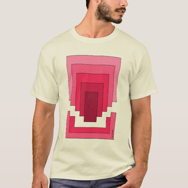 Camiseta Abstrato retângulo em vermelho (Frente)
