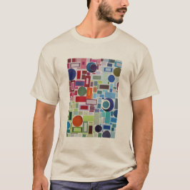 Camiseta abstrato retro da colagem do mosaico do disco dos