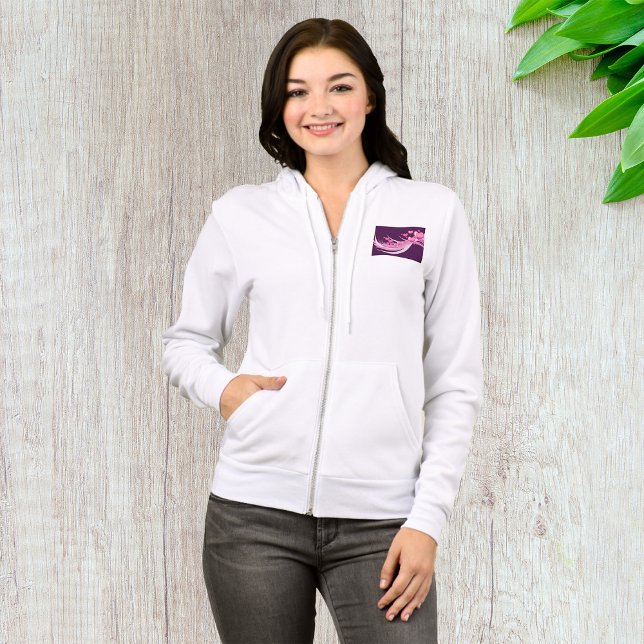 Camiseta Abstrato Romântico Corações Rosa Design em Roxo (Criador carregado)