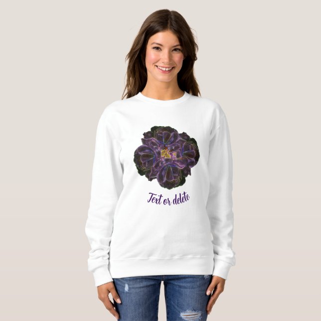 Camiseta Abstrato Rosa de Buquê de ventilador roxo personal (Frente Completa)