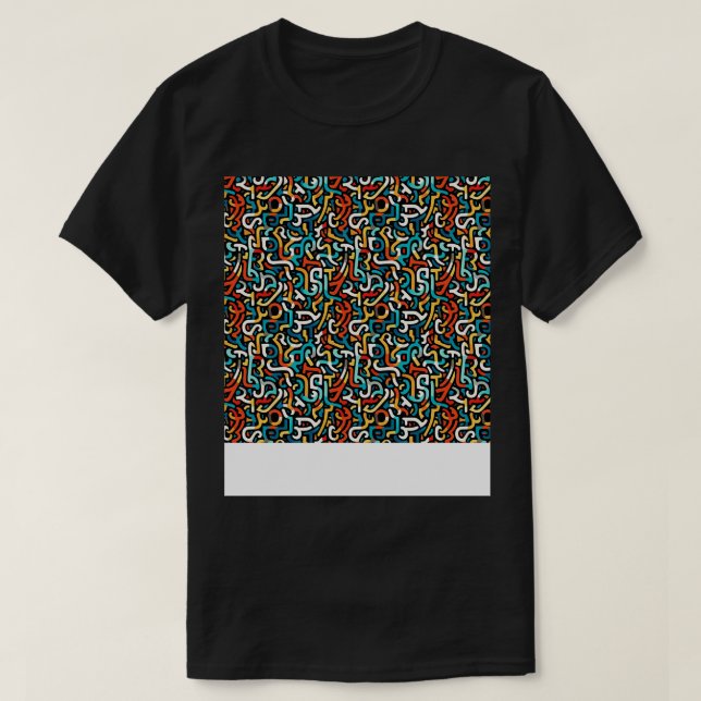 Camiseta Abstrato Sem Costura Linhas Geométricas Padrão For (Frente do Design)