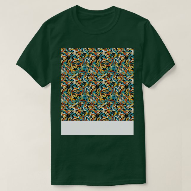 Camiseta Abstrato Sem Costura Linhas Geométricas Padrão For (Frente do Design)