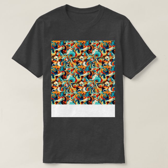 Camiseta Abstrato Sem Costura Linhas Geométricas Padrão For (Frente do Design)