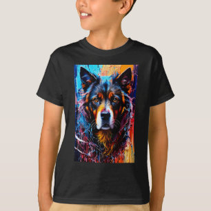 Camiseta Abstrato splash color dog