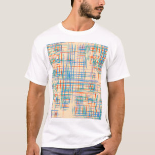 Camiseta Abstrato stripes, tapete de erva étnica colorido.