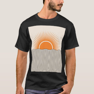 Camiseta Abstrato sunset: decor geométrico dos bohos.