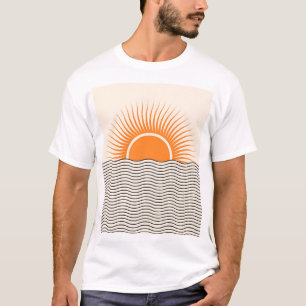 Camiseta Abstrato sunset: decor geométrico dos bohos.