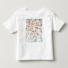 Camiseta Abstrato Terrazzo Mosaico Rust Brown & Blue Padrão