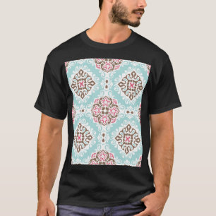 Camiseta Abstrato Tilado: Padrão Sem Fios Vintage