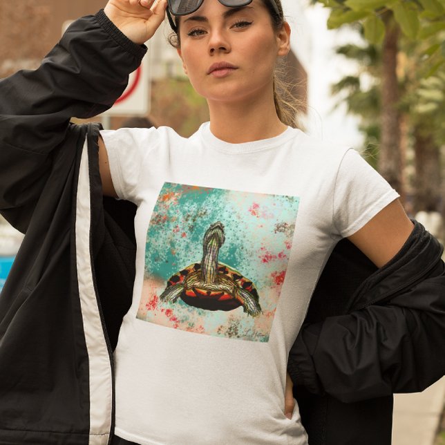 Camiseta Abstrato Turtle Trabalho de arte (Criador carregado)
