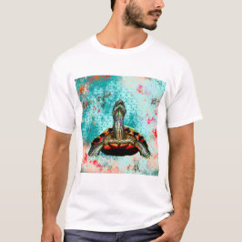 Camiseta Abstrato Turtle Trabalho de arte