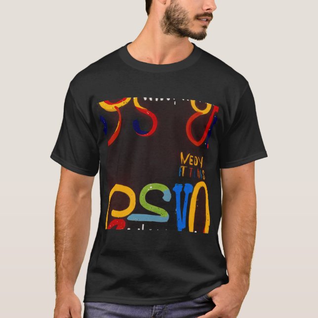 Camiseta Abstrato Typografia Art | Vibrante e dinâmico (Frente)