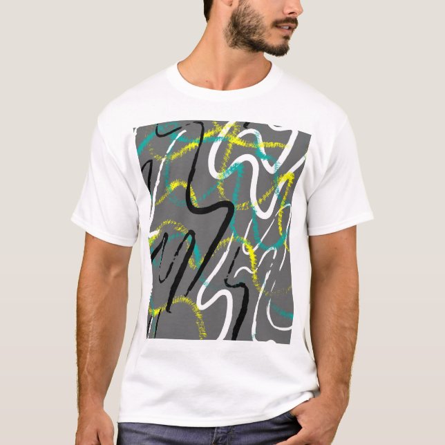 Camiseta Abstrato Urban: Grunge Wave Lines. (Frente)
