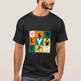 Camiseta Abstrato Verde Laranja Amarelo Amarelo GYM Arte Es