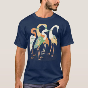Camiseta Abstrato Vintage - Aves Cranas Australianas Illust