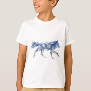 Camiseta Abstrato Wolf Art: Ilustração Geométrica Animal