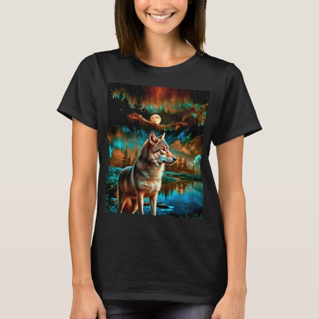 Camiseta Abstrato Wolf em Woods (Frente)