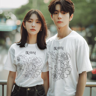 Camiseta Abstrato Woman Line Art, boho boêmico