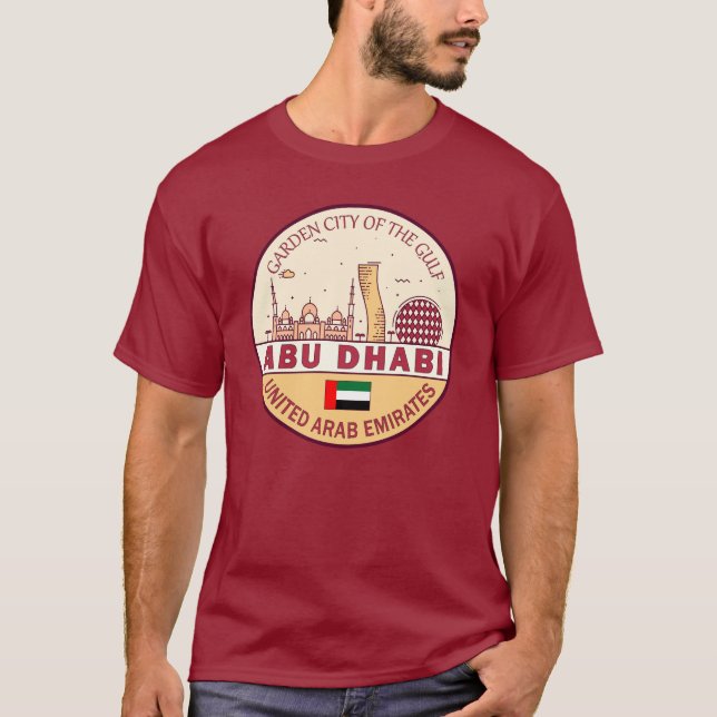 Camiseta Abu Dhabi Emirados Árabes Unidos Skyline Emblem (Frente)