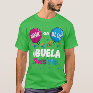 Camiseta Abuela, Balão Cor-de-Rosa ou Azul, ama a sua Revei
