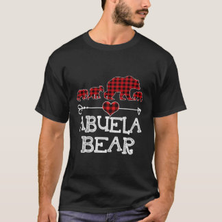 Camiseta Abuela Bear Christmas Pajama Red Xadrez Buffalo Fa