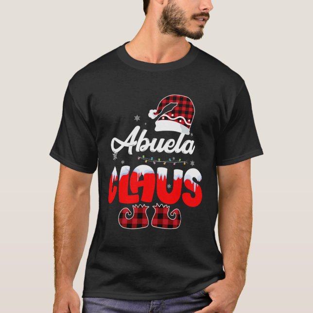 Camiseta Abuela Claus Papai noel Pajam Familiar Vinculada d (Frente)
