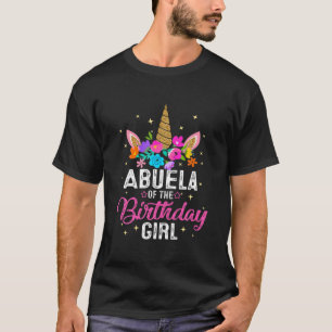 Camiseta Abuela Da Rapariga De Aniversário Mãe Dotada De 