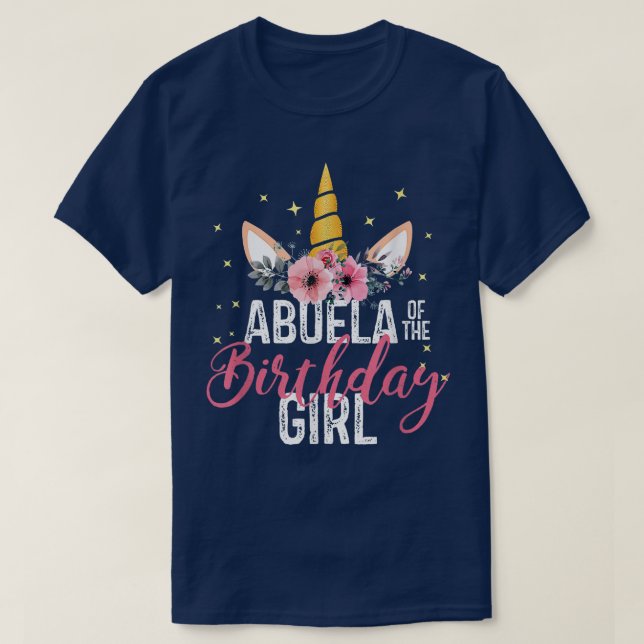 Camiseta Abuela Da Rapariga De Aniversário Mãe Dotada De Un (Frente do Design)