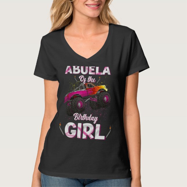 Camiseta Abuela Do Aniversário Da Rapariga-Monstro (Frente)