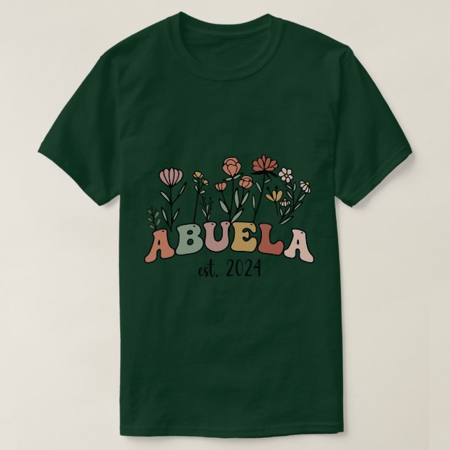 Camiseta Abuela Grandma Est 2024 Divertimento de Nova Avó M (Frente do Design)