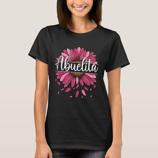 Camiseta Abuelita Com Mulher Gráfica Floral Cuta Mãe Mãe (Frente)