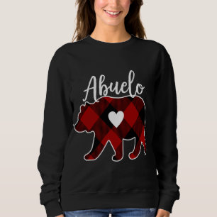 Camiseta Abuelo Bear Natal Buffalo Xadrez Vermelho Branco E