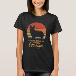 Camiseta Abuelo Corgi Galês de Pembroke do Pôr do Sol Vinta