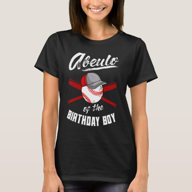 Camiseta Abuelo Da Festa De Beisebol Do Aniversário (Frente)