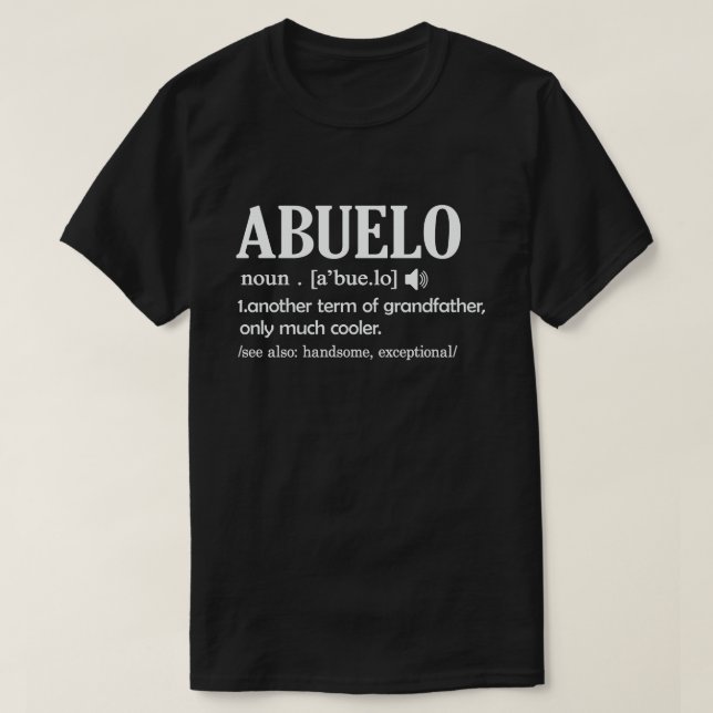 Camiseta Abuelo Definição Engraçado Significa Legal Oferta  (Frente do Design)