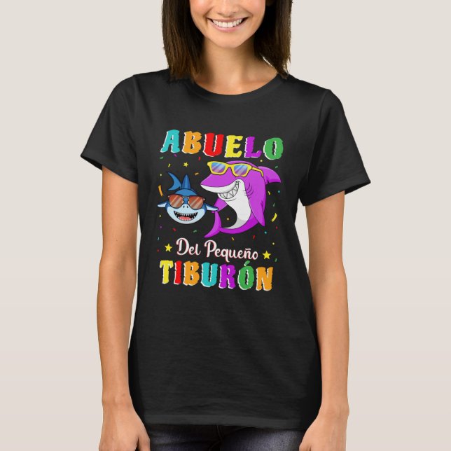 Camiseta Abuelo del Pequeño Tiburón nieto cumpleaños tiburó (Frente)