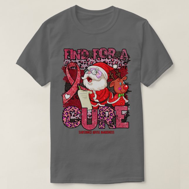 Camiseta Abuso de substâncias Sensibilização o natal leopar (Frente do Design)