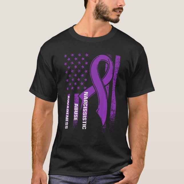 Camiseta Abuso Narcisista Mundial Sensibilização Para A Nos (Frente)