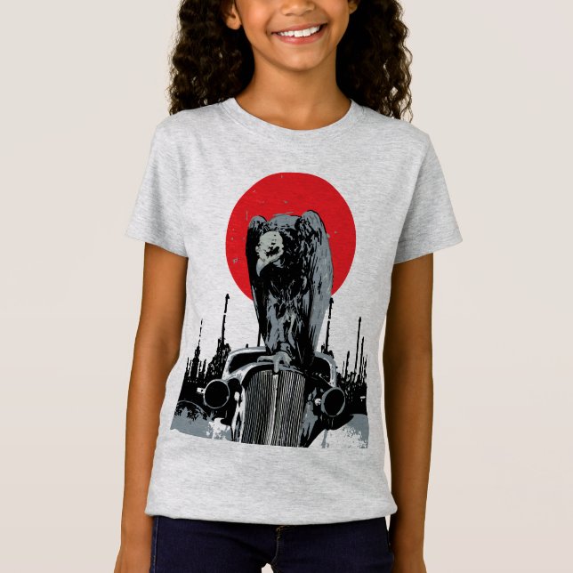Camiseta Abutre em Carro Antigo com Sol Vermelho (Frente)