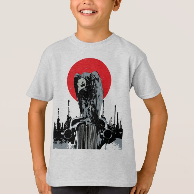 Camiseta Abutre em Carro Antigo com Sol Vermelho (Frente)