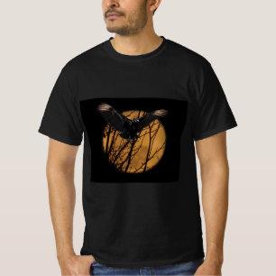 Camiseta Abutre Negro no cheio Moon Halloween