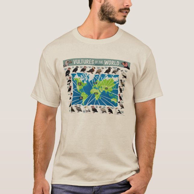 Camiseta Abutres do mapa do mundo (Frente)