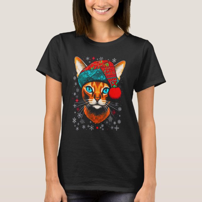 Camiseta Abyssinian Cat Christmas (Frente)